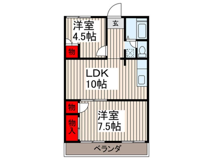 間取図 サンステ－ジ竹の塚(403)