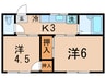 ベルソ－ネ御殿山 2Kの間取り