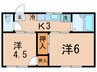 ベルソ－ネ御殿山 2Kの間取り