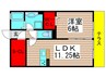 サンフレールB 1LDKの間取り