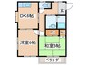 タカイチハイツＡ 2DKの間取り