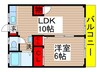 メゾンタカダヤ第２ 1LDKの間取り