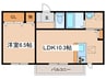 アルエットＣ 1LDKの間取り