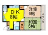 パークサイドハイム（３０２） 2DKの間取り