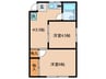 大久保ハイツ 2Kの間取り