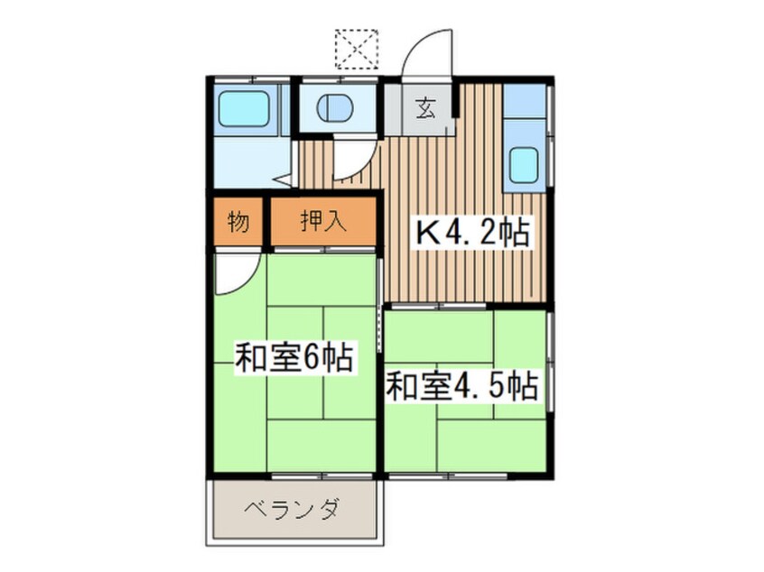 間取図 岩田アパ－ト