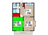 コ－ポフラワ－　Ａ棟 2DKの間取り