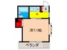第７オカダビル 1Kの間取り