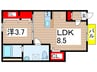 Ｔｅｒｒｉｅｓ　Ｃｏｕｒｔ 1LDKの間取り