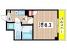 ロイヤルWAKO 1Kの間取り