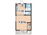 スクエアキシ 1Kの間取り