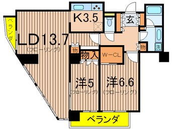 間取図 ｶｽﾀﾘｱﾀﾜｰ品川ｼｰｻｲﾄﾞ