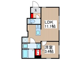 間取図 リーブルファイン作新台Ⅱ１号棟