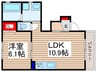 ローベンハイツ上沢Ｂ 1LDKの間取り