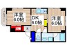 コープレヂェンド 2DKの間取り