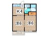 ユ－ハイツ 2Kの間取り