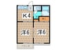 ユ－ハイツ 2Kの間取り