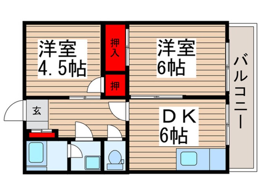 間取図 ｼｬﾝﾎﾞｰﾙ市川