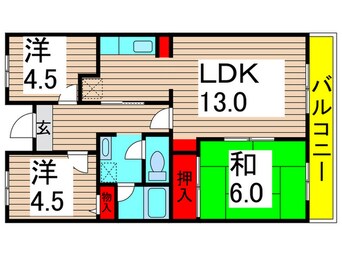 間取図 コンフォール・ロクギ