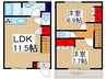 ＵＲＢＡＮ　ＤＥＬＩＧＨＴ 2LDKの間取り