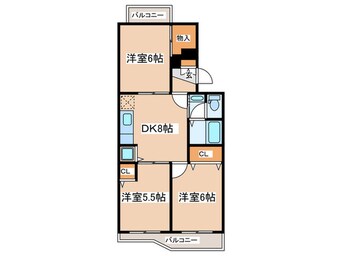 間取図 ｾﾝﾁｭﾘｰﾊｲﾂつくし野１号棟