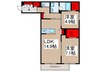 レオナ雅 2LDKの間取り