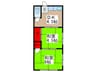 桜荘 2DKの間取り