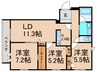 サザンクロス弥生 3LDKの間取り