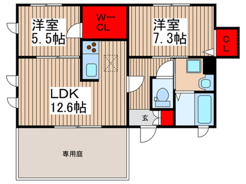 間取図 アレイ鬼高Ｃ