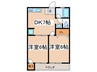 オークフジ 2DKの間取り