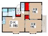 ヴェルドミ－ル 2DKの間取り