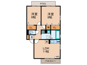間取図 ラミアカ－サお花茶屋
