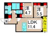 クレヴィスタ綾瀬Ⅱ(606) 2LDKの間取り