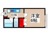 シャンブル春江Ⅴ 1Kの間取り
