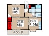 アバンサ－ルプリモＡ 2DKの間取り