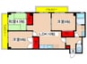 コーポ宇津木第３ 3LDKの間取り