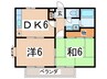 稲荷坂ハイツ 2DKの間取り