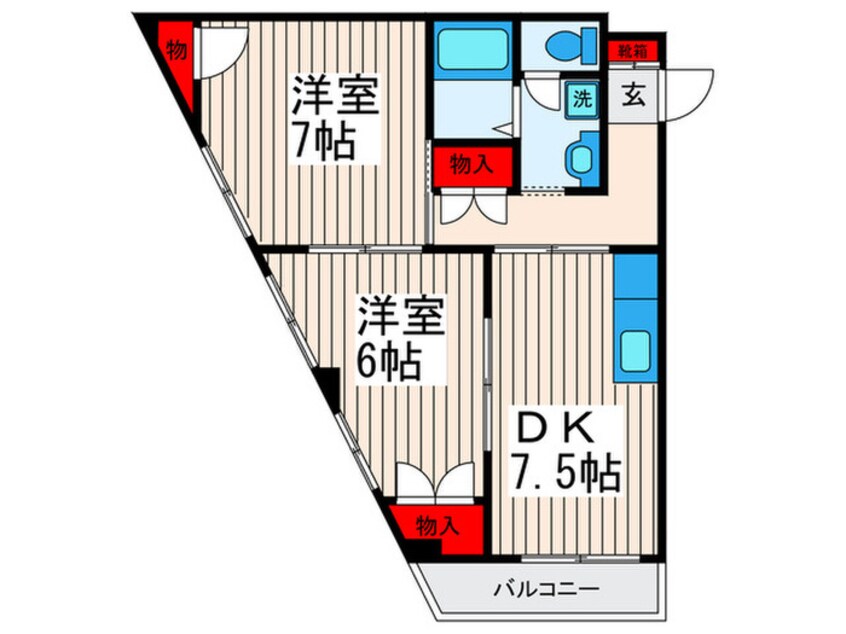 間取図 ﾃﾗｽ ﾌﾗﾜ-ﾌｨ-ﾙﾄﾞ