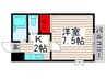 グラントワ谷在家 1Kの間取り
