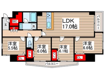 間取図 サンジェ－ムス