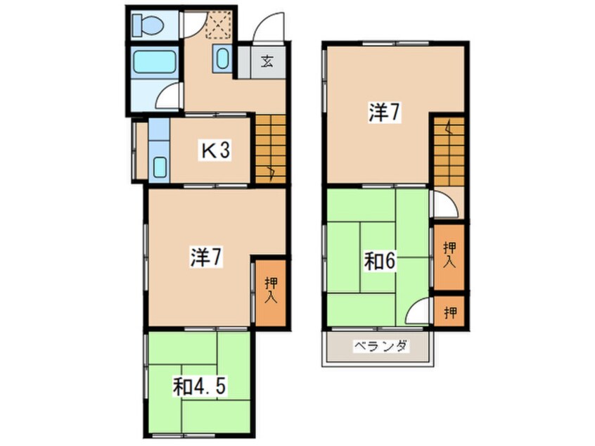 間取図 沼井テラス　西１