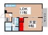 グリーンフィールドＢ棟 1LDKの間取り