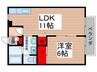 グリーンフィールドＢ棟 1LDKの間取り