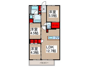 間取図 シエリア幕張（３０５）