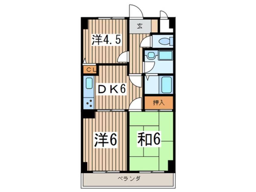 間取図 カトルズ中田　Ⅱ