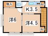 山田荘 2Kの間取り