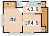 山田荘 2Kの間取り