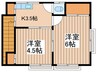 山田荘 2Kの間取り