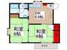 グリ－ンコ－ポＡ棟 2DKの間取り