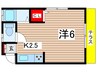 ベルハイム 1Kの間取り